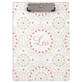 Peach Floral Mandala Personalized Clip Board Klembord (Voorkant)