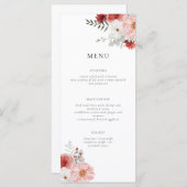 Peach Floral Menu Kaart (Voorkant / Achterkant)