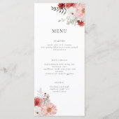 Peach Floral Menu Kaart (Voorkant)