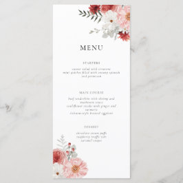 Peach Floral Menu Kaart
