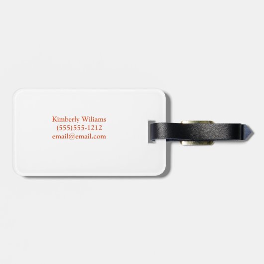 Peach Floral Monogram Bagagelabel (Achterkant horizontaal)