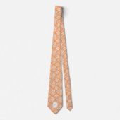 Peach Floral Monogram Stropdas (Voorkant)