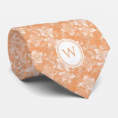 Peach Floral Monogram Stropdas (Opgerold)