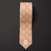 Peach Floral Monogram Stropdas