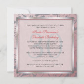 Peach Floral Monogram Uitnodiging (Achterkant)