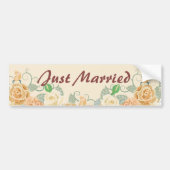 Peach Floral net getrouwd Bumpersticker (Voorkant)
