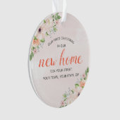 Peach Floral Ons nieuwe thuishuis Ornament (voorkant)