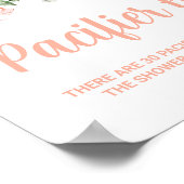 Peach Floral Pacifier Hunt Baby shower Spelbord Poster (Hoek)