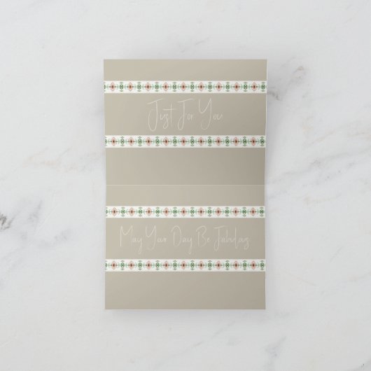 Peach Floral Pattern Kaart (Binnen)