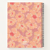 Peach Floral Pattern Notitieboek (Achterkant)