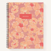 Peach Floral Pattern Notitieboek (Voorkant)
