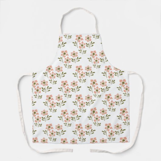 Peach Floral Pattern Schort (Voorkant)