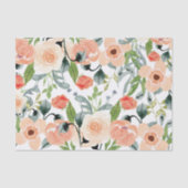 Peach Floral Pattern Tissuepapier (Voorkant)