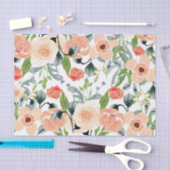 Peach Floral Pattern Tissuepapier (Craft)