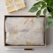 Peach Floral Pattern Tissuepapier (Geschenk)