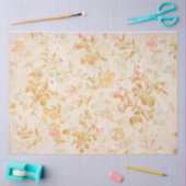 Peach Floral Pattern Tissuepapier (Craft)