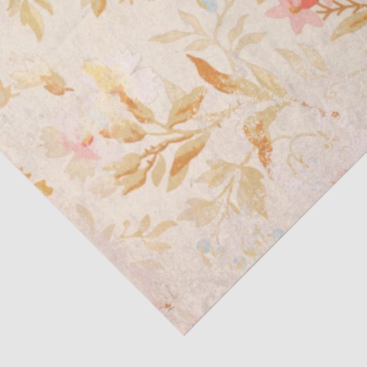 Peach Floral Pattern Tissuepapier (Detail)