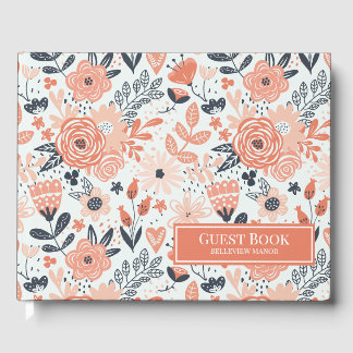 Peach Floral Pattern Vakantiehuis of huurgast Gastenboek