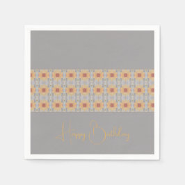 Peach Floral Patterned Servet