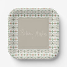 Peach Floral Patterned Square