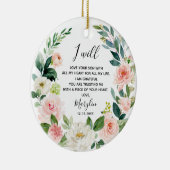 Peach Floral Personalized Moeder van de Groom Keramisch Ornament (Rechts)