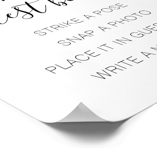 Peach Floral Photo Guest Book Weddenschap Poster (Hoek)