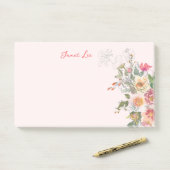 Peach Floral Post-it® Notes (Op bureau)