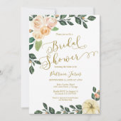 Peach Floral Pumpkin Herfst Vrijgezellenfeest Kaart (Voorkant)