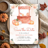 Peach Floral Pumpkin Market Photo Wedding Save The Date
