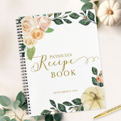 Peach Floral Pumpkin Vrijgezellenfeest Recipe Book Notitieboek