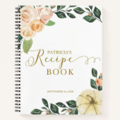 Peach Floral Pumpkin Vrijgezellenfeest Recipe Book Notitieboek (Voorkant)