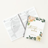 Peach Floral Pumpkin Vrijgezellenfeest Recipe Book Notitieboek (Binnen)