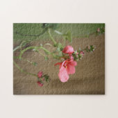 Peach Floral Puzzle Legpuzzel (Horizontaal)