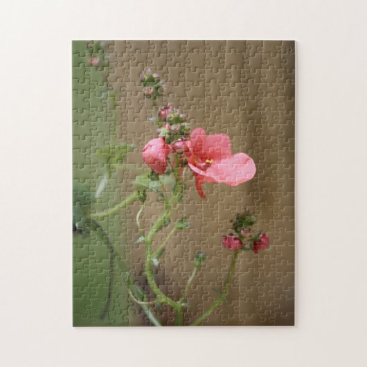 Peach Floral Puzzle Legpuzzel (Verticaal)