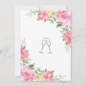 Peach Floral Roos Greenery Vrijgezellenfeest Kaart (Achterkant)