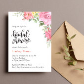 Peach Floral Roos Greenery Vrijgezellenfeest Kaart