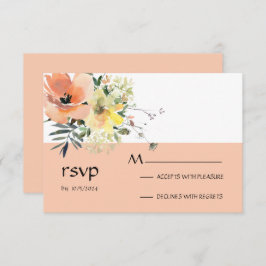 Peach Floral RSVP-kaart RSVP Kaartje