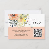 Peach Floral RSVP-kaart RSVP Kaartje (Voorkant)