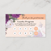  Peach  Floral Service Loyalty Stamp Visitekaartje (Voorkant)
