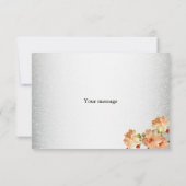 Peach Floral Silver Glitter Modern Wedding Party Bedankkaart (Achterkant)