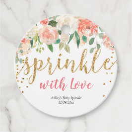Peach Floral Sprinkled met Love Favor tags Bedankjes Labels