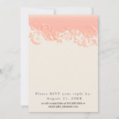 Peach Floral Swirl Wedding and RSVP Kaart (Achterkant)