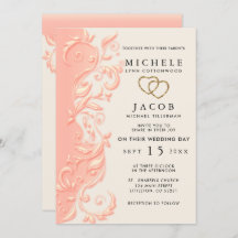Peach Floral Swirl Wedding and RSVP