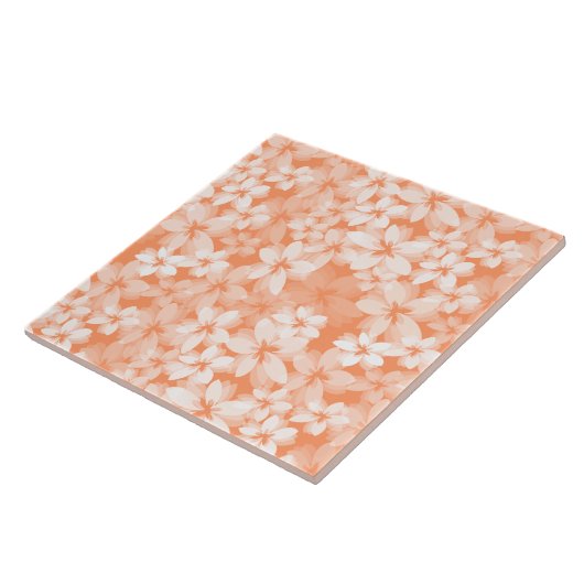 Peach Floral Tegeltje (Zijkant)