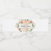  Peach Floral Vrijgezellenfeest Decor Waterfles Etiket (Enkel label)
