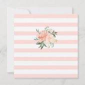 Peach Floral Vrijgezellenfeest Waterverf Peony Roz Kaart (Achterkant)