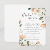 Peach Floral Watercolor Bridal Shower Kaart (Voorkant / Achterkant)