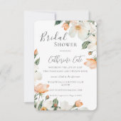Peach Floral Watercolor Bridal Shower Kaart (Voorkant)