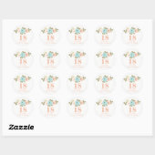 Peach Floral Waterverf 18th Birthday Girl Sticker (Vel)