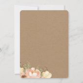 Peach Floral Waterverf 50th Wedding Jubileum Kaart (Achterkant)